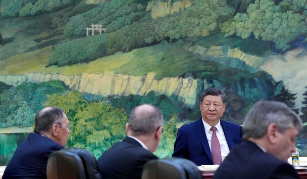 Si Đinping i Sergej Lavrov na sastanku u Pekingu 15. aprila