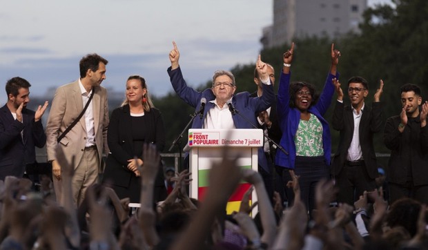 Žan-Lik Melanšon nakon drugog kruga francuskih parlamentarnih izbora 7. jula u Parizu
