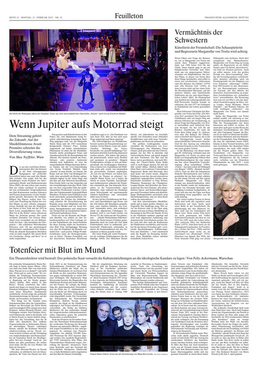  "Frankfurter Allgemeine Zeitung" o Teatrze im. Juliusza Słowackiego w Krakowie 