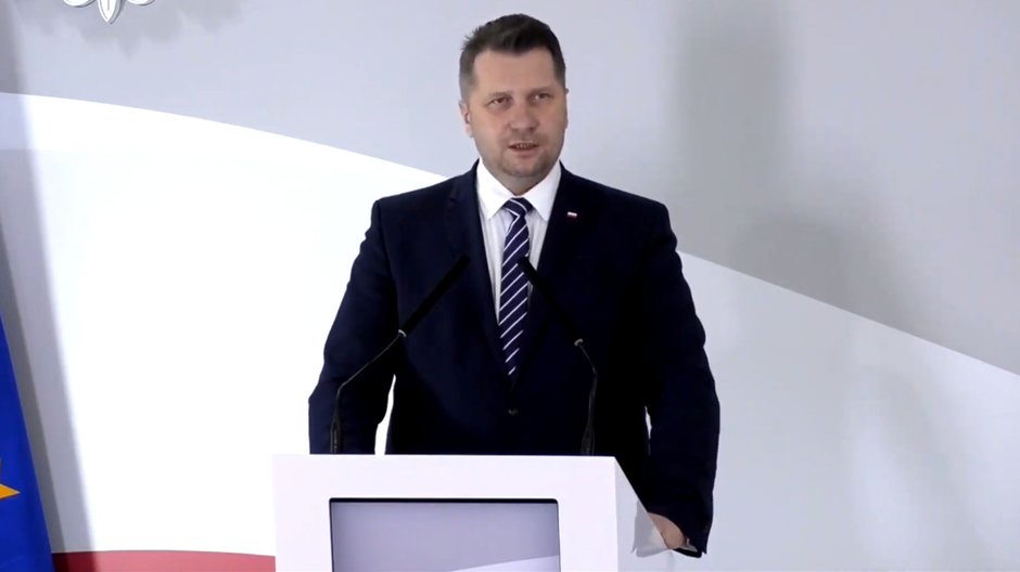 Przemysław Czarnek podczas konferencji MEN