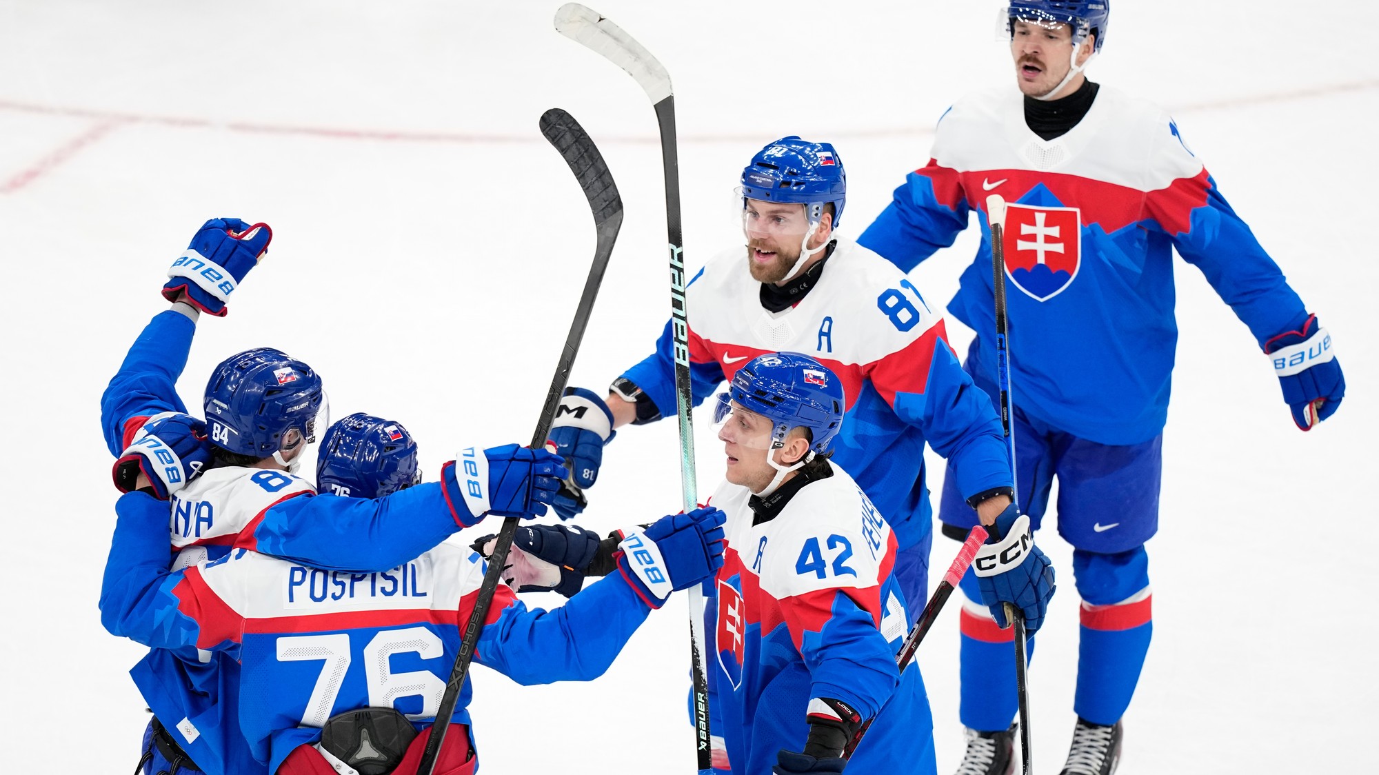 Štvrťfinálový zápas v ľadovom hokeji medzi Slovenskom a Nemeckom.