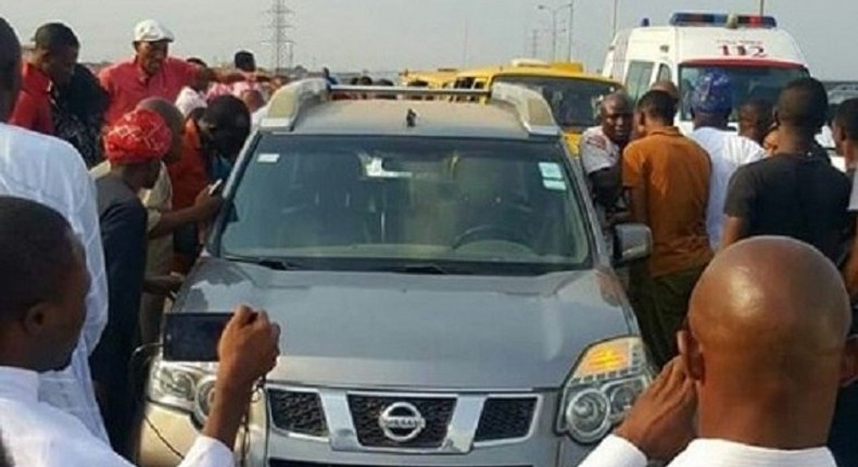 The ill-fated jeep belonging to the late Dr. Orji 