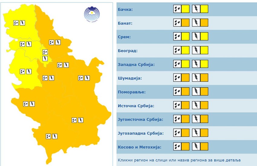 Žuti i narandžasti meteoalarm