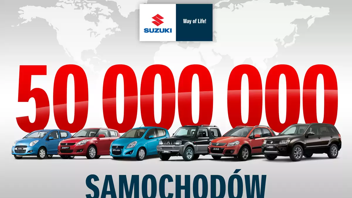 Sprzedano 50 mln samochodów marki Suzuki 