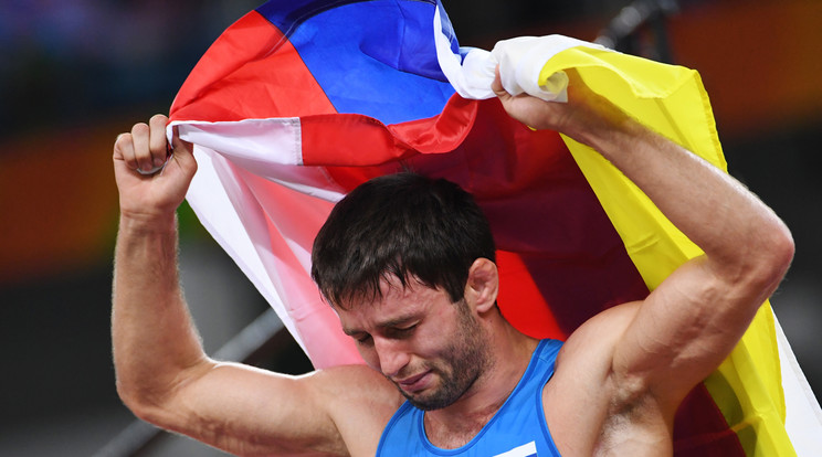 A birkózó Soslan Ramonov aranyérmet nyert Rióban /Fotó: AFP