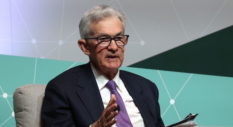 Federal Reserve Bank Chair Jerome Powell speaks during the Stanford Business, Government and Society Forum at Stanford University on April 03, 2024 in Stanford, California. Justin Sullivan/Getty Images