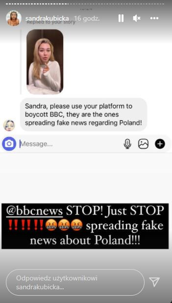 Sandra Kubicka jest wściekła z powodu fałszywych informacji o Polakach