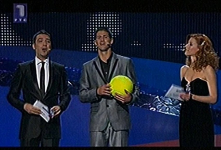 Novak Đoković kao specijalan gost na Evroviziji u Beogradu 2008 godine