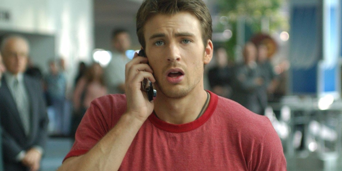 Chris Evans, attached to his cellphone in "Cellular."