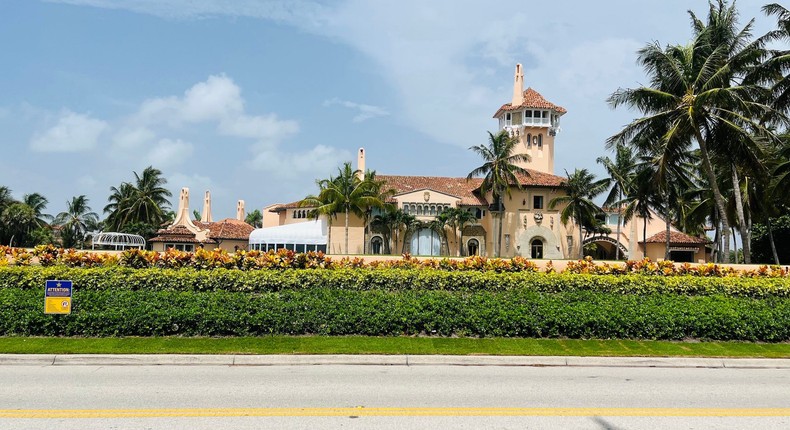 Mar-a-Lago on Tuesday, one day after the FBI raid.