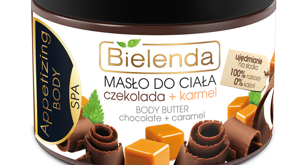 Bielenda przedstawia oryginalny, apetyczny kosmetyk do pielęgnacji ciała z serii Appetizing Body SPA - Masło do ciała czekolad+karmel. Kiedy temperatura za oknem robi się coraz niższa, to często wzrasta nasza ochota na słodycze - sprawdzony sposób na polepszenie humoru i przyjemny zastrzyk energii. Masło do ciała od Bielendy to czekoladowo-karmelowa rozkosz dla ciała bez dodatkowych kalorii! Nie tylko rozpieszcza zmysły, ale również zapewnia ujędrniającą pielęgnację.