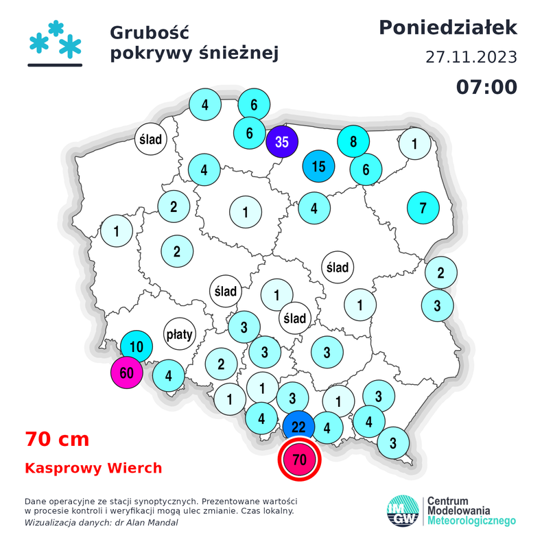 Niemal w całym kraju obserwujemy pokrywę śnieżną