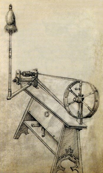 Projekt kołowrotka z 1480 r (domena publiczna)