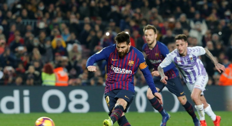 Lionel Messi scored a penalty and missed one on Saturday as Barcelona moved seven points clear in La Liga