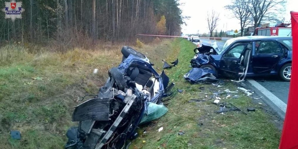 Koszmarny wypadek pod Biłgorajem! Jedna osoba nie żyje, sześć jest rannych