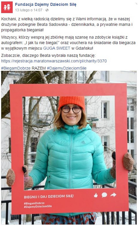 Beata Sadowska na Facebooku