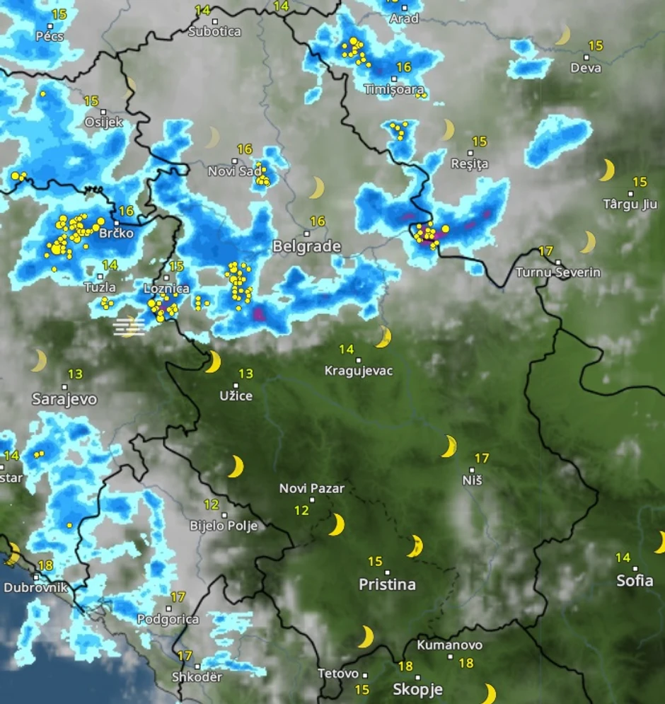 Nevreme u ponedeljak u  23 sata