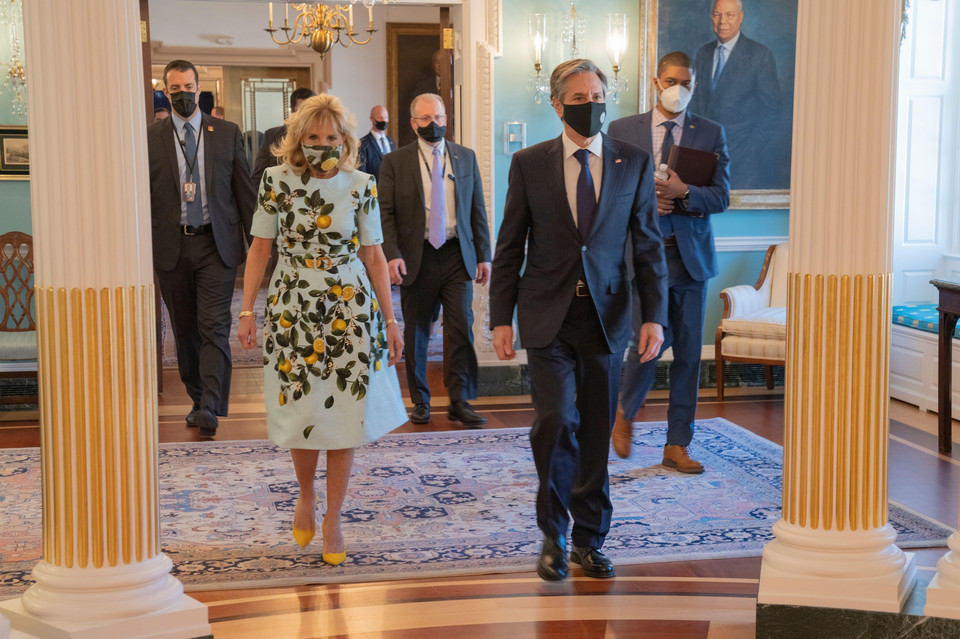 Oscar de la Renta - jeden z najsłynniejszych domów mody USA (na zdjęciu: Jill Biden)