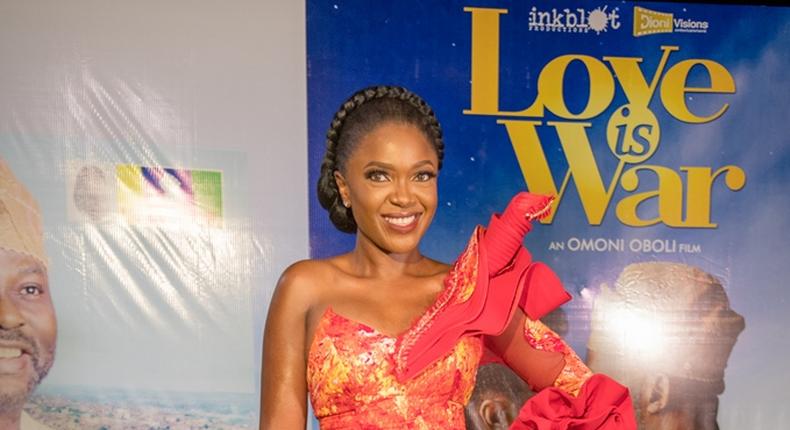 Omoni Oboli at the Love Is War movie premiere