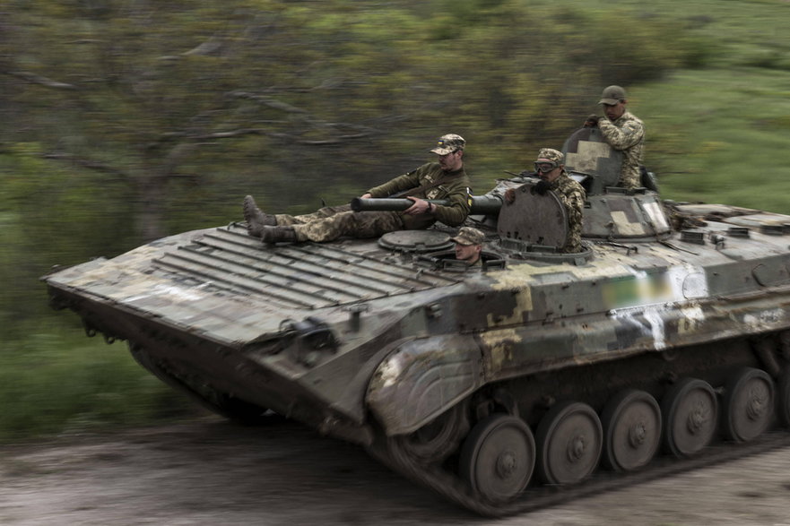 Czołg armii ukraińskiej. Okolice Doniecka, 2023 r.