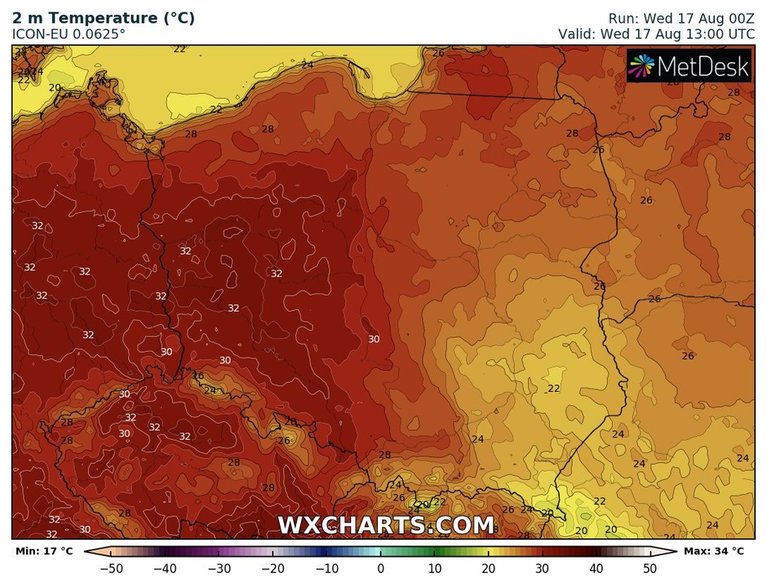 Na zachodzie temperatura przekroczy 30 st. C