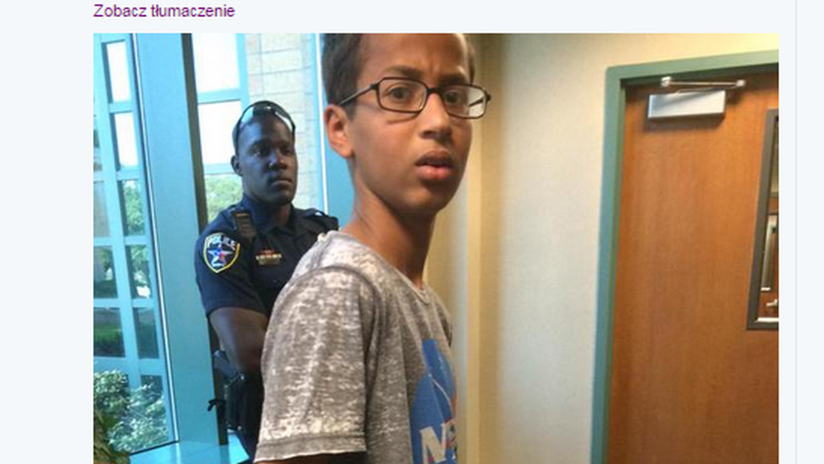 Ahmed Mohamed, 14-latek z Teksasu został zatrzymany przez policję za to, że przyniósł do szkoły własnoręcznie wykonany zegar - podaje "The Verge".