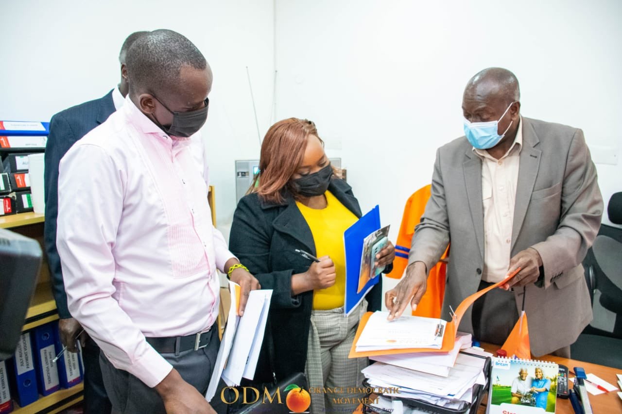 Political Parties registration officer Judy Gathoni at the ODM party headquarters