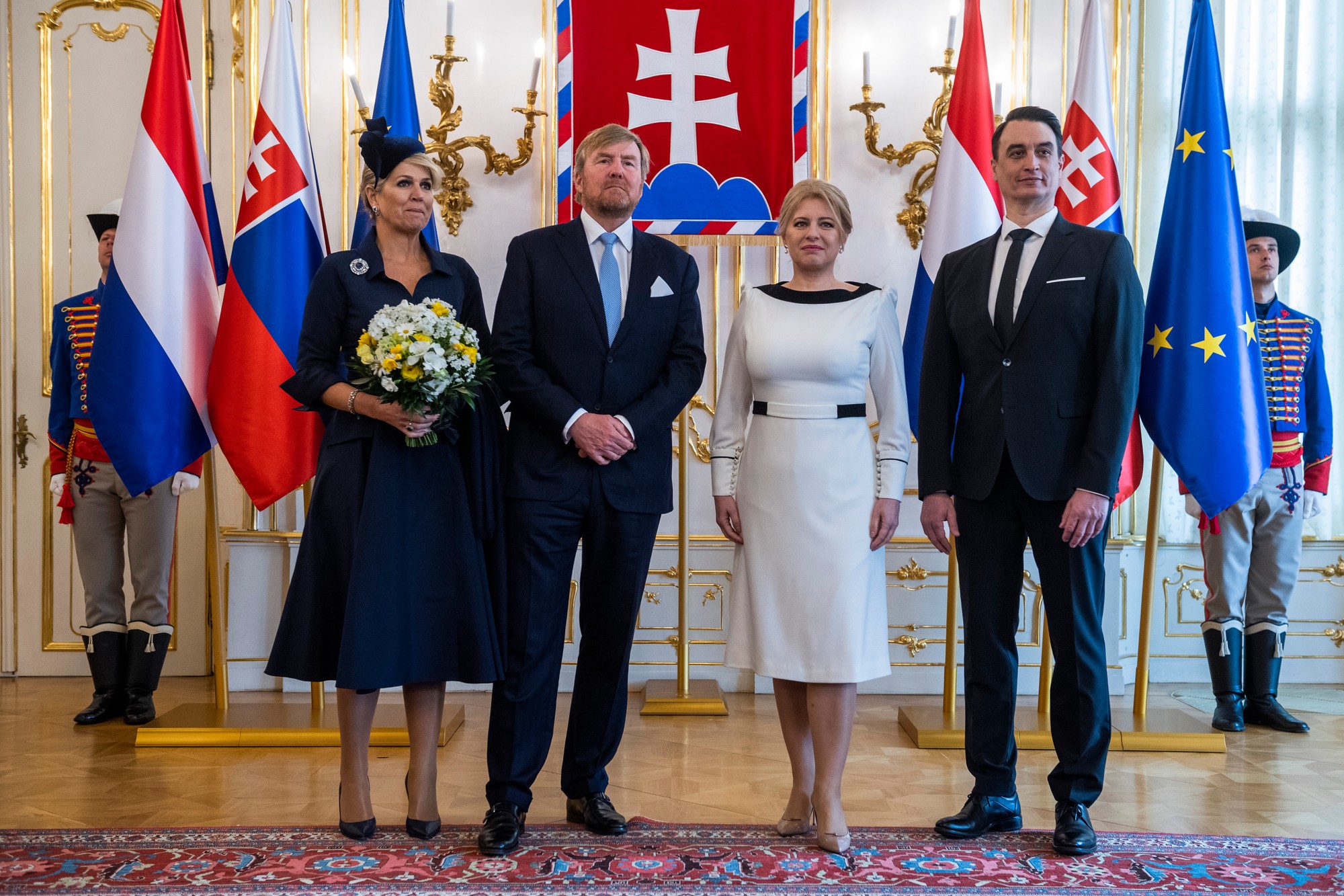 Prezidentka SR Zuzana Čaputová privítala na Slovensku holandského kráľa Viliama Alexandra s kráľovnou Maximou.
