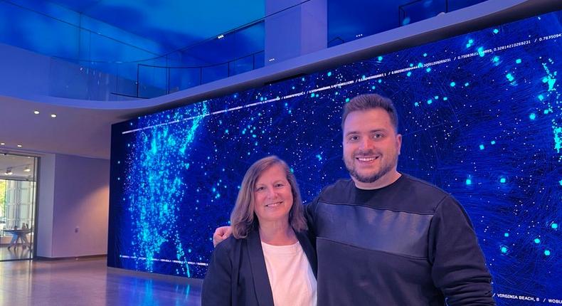 Greg Bockman and his mom Kathryn work together at AT&T.Courtesy of AT&T