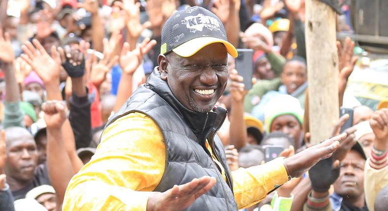 Kenya Kwanza presidential candidate William Ruto during campaigns on August 5, 2022