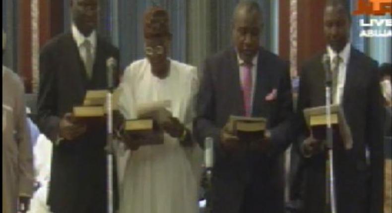 Babatunde Fashola sworn in alongside three other ministerial candidates