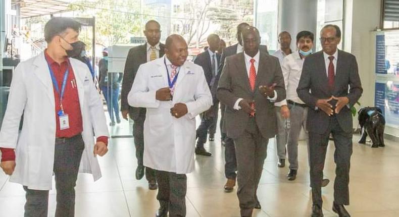 Deputy President Rigathi Gachagua visited officers from the Presidential Escort Unit at Nairobi West Hspital after they were involved in a road accident. 