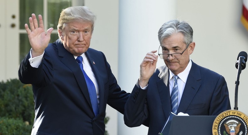 President Donald Trump with Fed Chair Jerome Powell in 2017.Saul Loeb/AFP/Getty Images