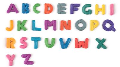 colorful plasticine letters