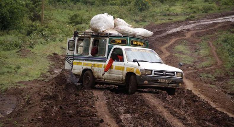 A murram road in Kenya.