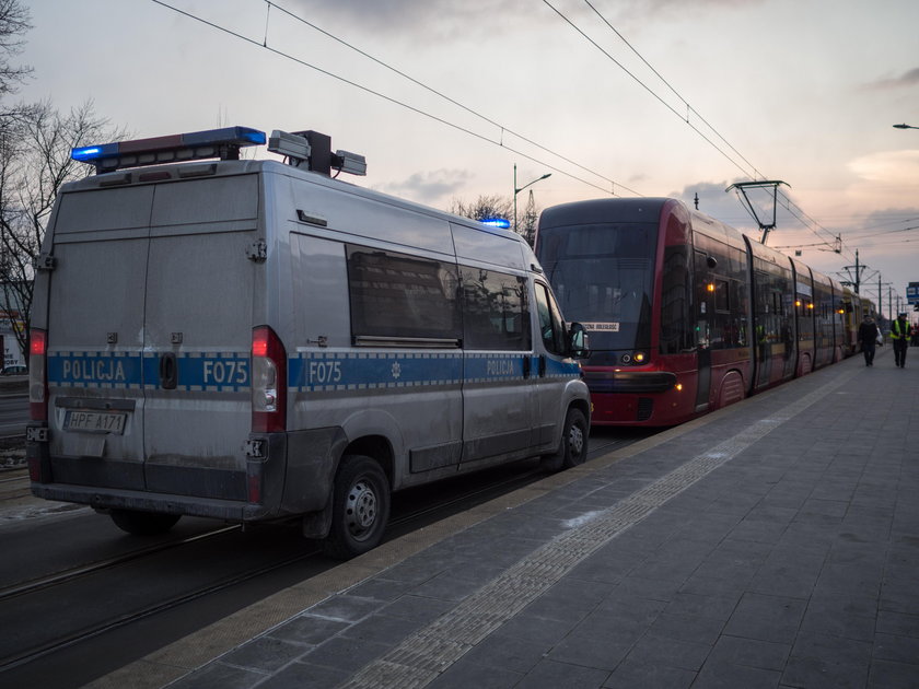 zderzenie tramwajów na Piłsudskiego w Łodzi