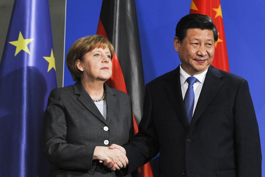 Kanclerz Niemiec Angela Merkel i prezydent Chin Xi Jinping