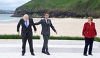 Boris Johnson, Emmanuel Macron i Angela Merkel