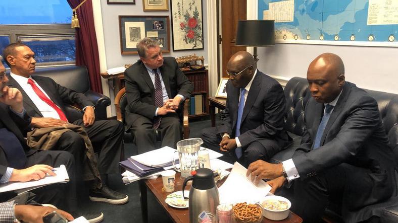 Atiku Abubakar, Bukola Saraki and Ben Bruce attended meetings in Washington together [Instagram/bukolasaraki] 