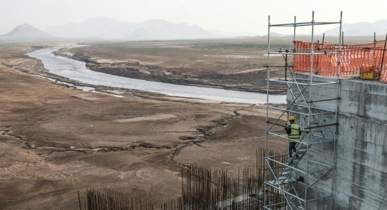 The Grand Ethiopian Renaissance Dam, pictured under construction in December 2019, will be Africa's largest hydropower plant