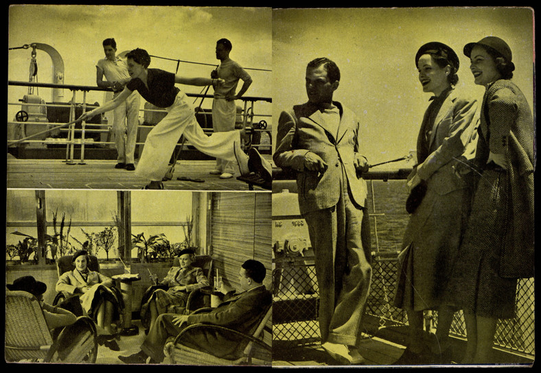 Zdjęcia z folderu reklamowego MS Batory i MS Piłsudski z lat 30. XX w.