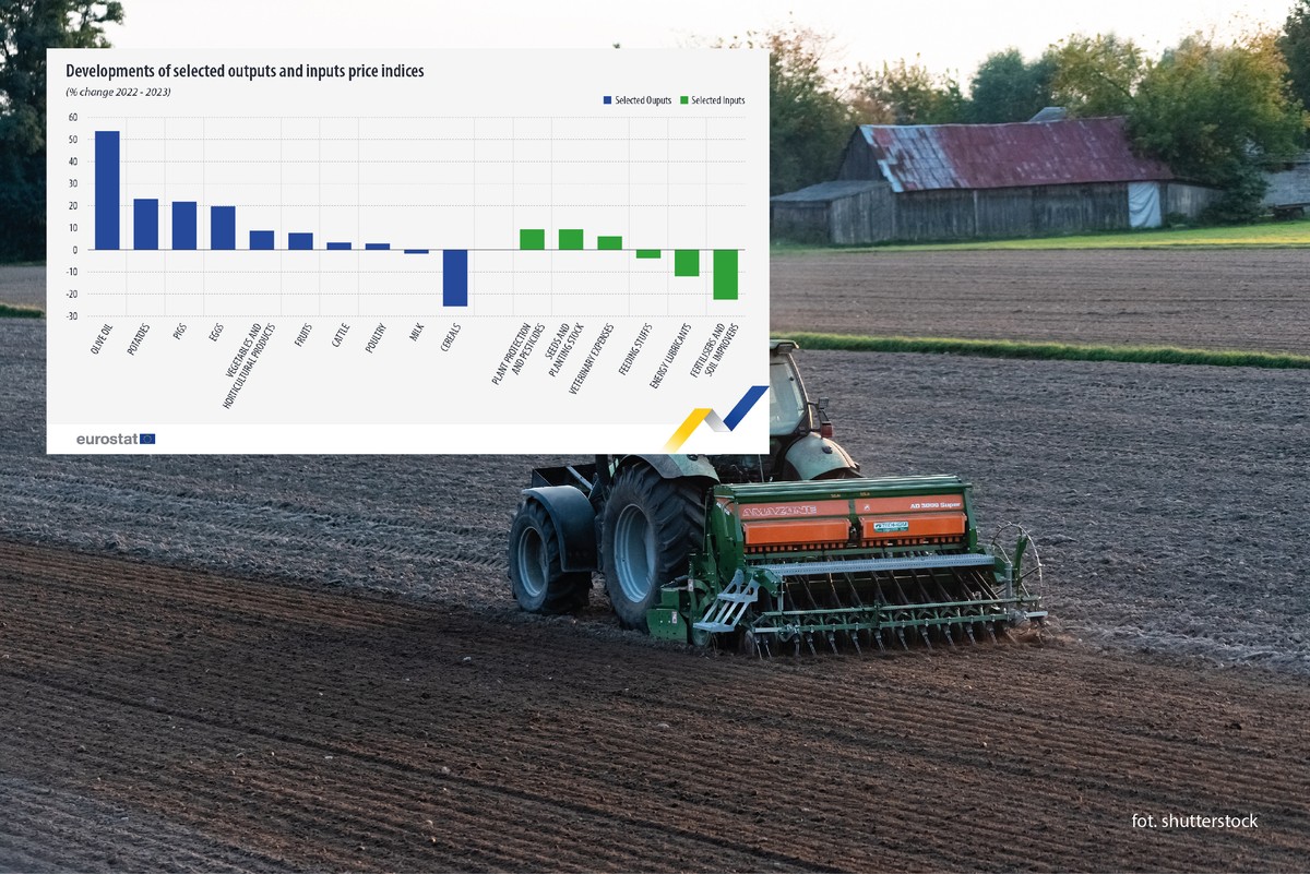 Zmiana cen produktów rolnych i nawozów w UE w 2023 r.