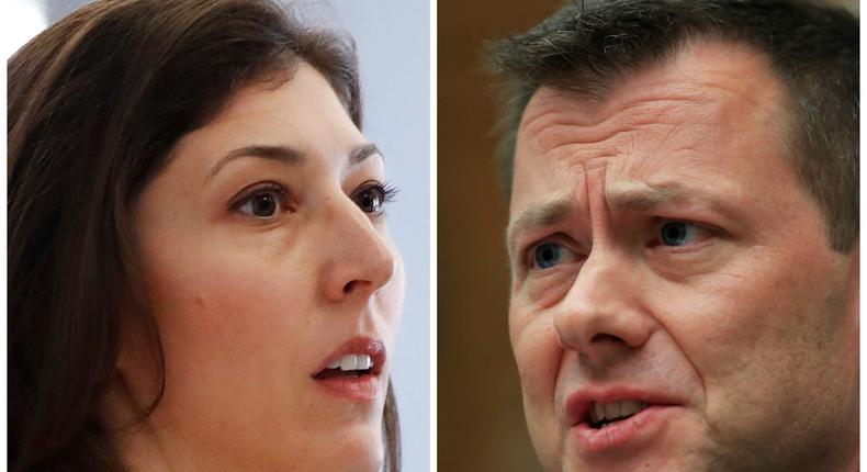 Former FBI officials Lisa Page and Peter Strzok.