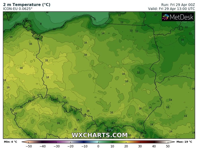 Temperatura coraz bliżej 20 st. C