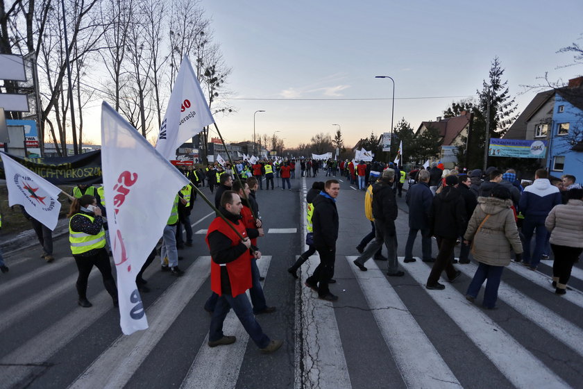 Protest górników w Gliwicach