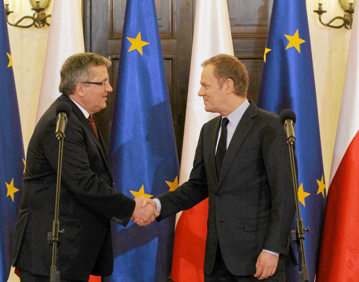 Prezydent Bronisław komorowski i premier Donald Tusk