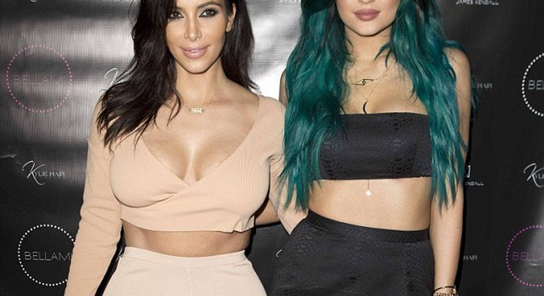 Kim Kardashian west and Kylie Jenner at an event