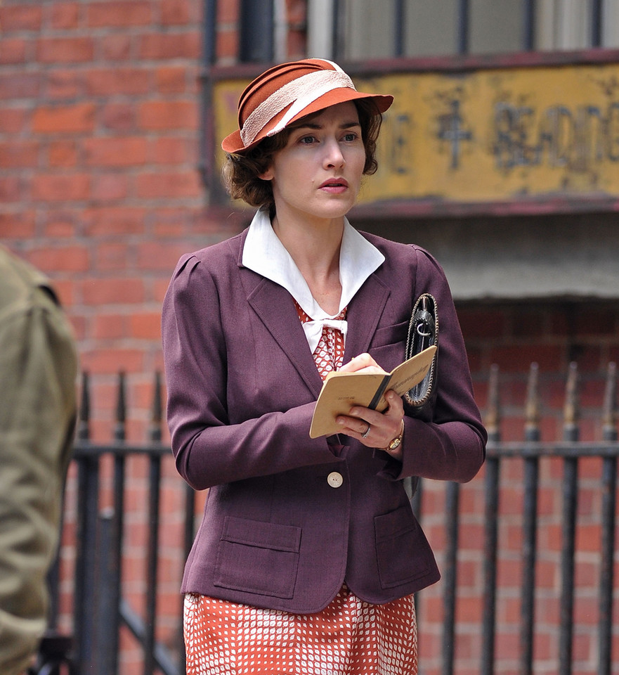 Kate Winslet na planie serialu "Mildred Pierce"