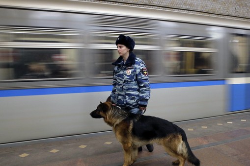 Aftermath of a blast in St. Petersburg metro