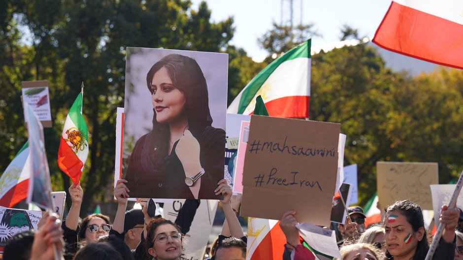 Demonstracja solidarności z Iranem w Waszyngtonie, 22 października 2022 r.